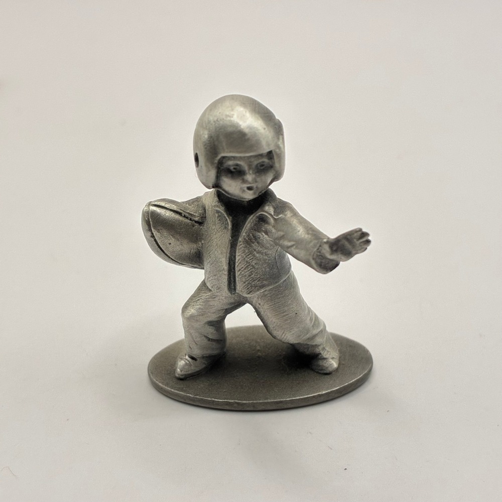Hudson Pewter Football Player Figurine Wilson 659 Miniature Stiff Arm Vintage